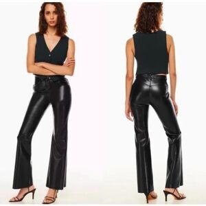 Wilfred Beatrix Faux Leather Pants Black Flare Leg Bootcut High Rise Waist sz 2